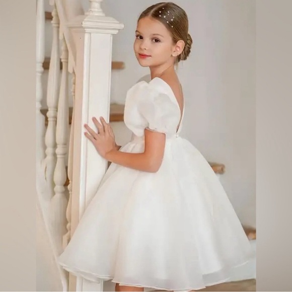 Girl's Luxury Bridal Formal White Dress - Picture 8 of 8